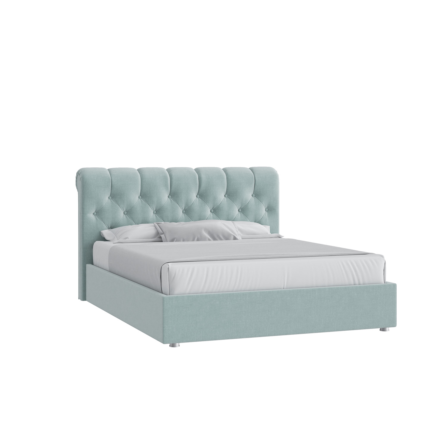 Кровать Элис 160х200 Микровелюр Каприз 87 мятный с подъемным механизмом