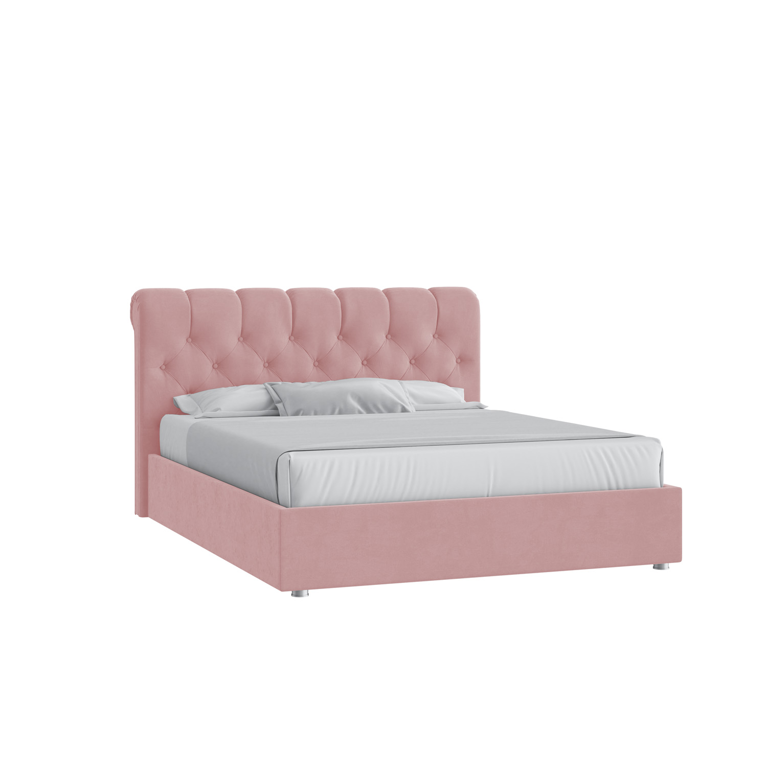 Кровать Элис 160х200 Микровелюр Инфинити 12 розовый