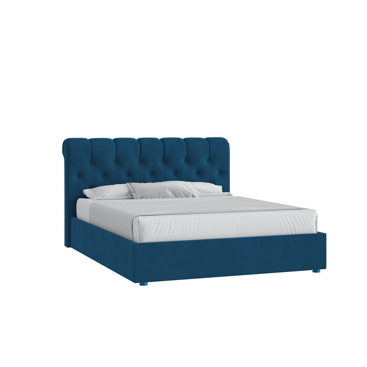 Кровать Элис 160х200 Велюр Гелакси 027 синий