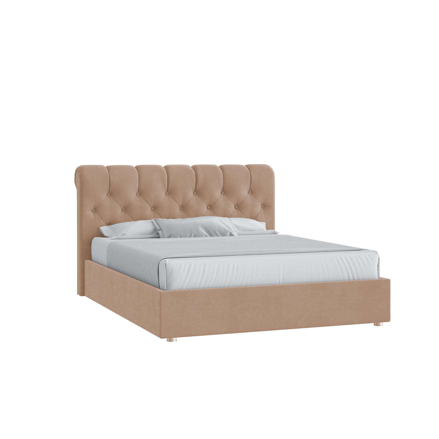 Кровать Элис 160х200 Велюр Гелакси 605 бежевый