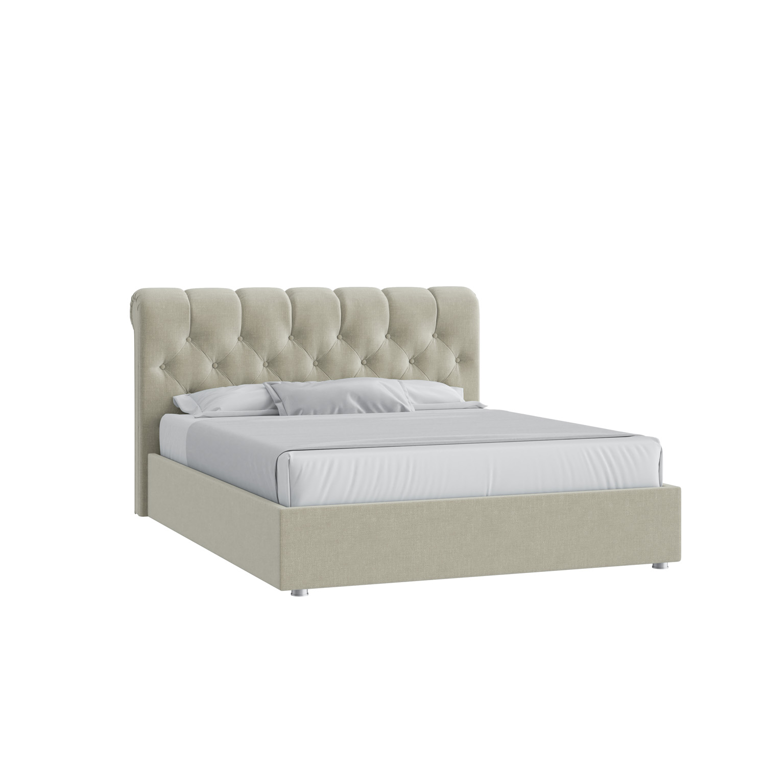 Кровать Элис 160х200 Микровелюр Каприз 06 бежевый с подъемным механизмом