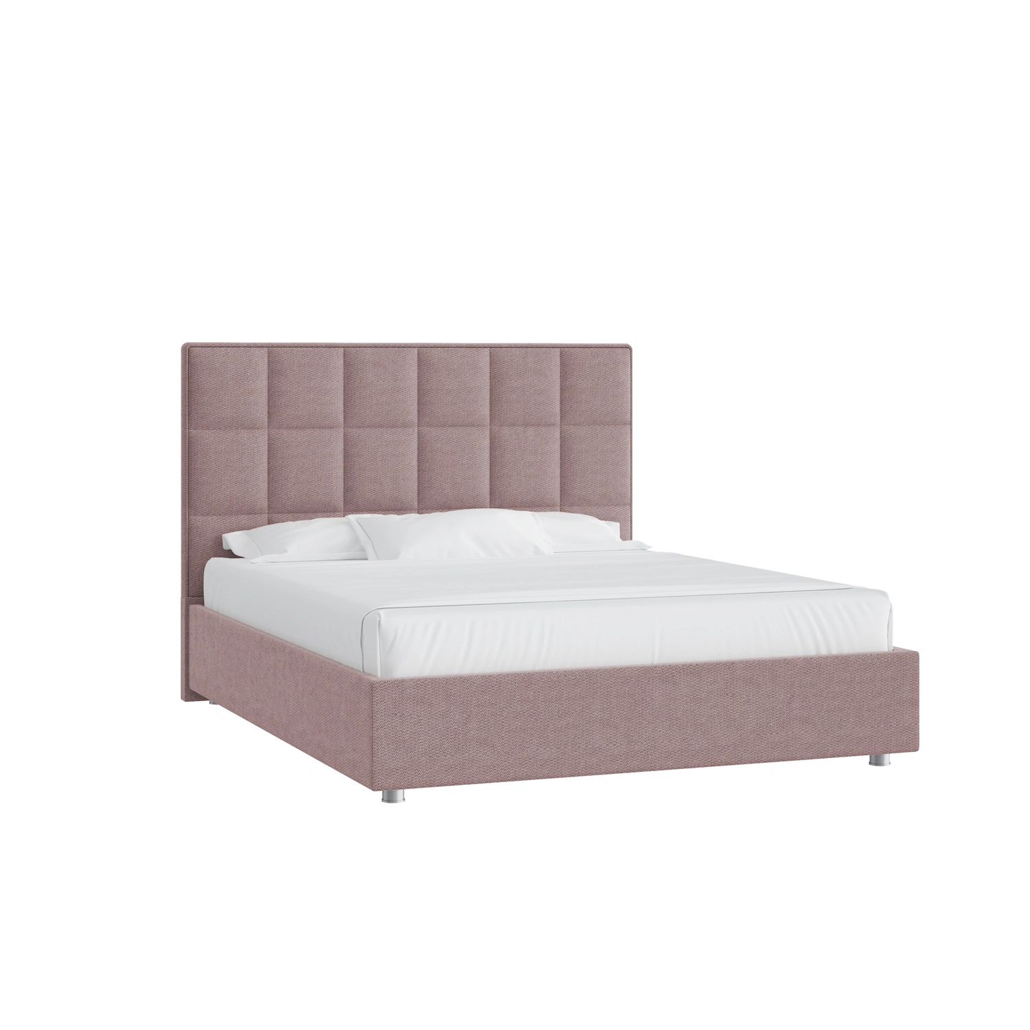 Крвать Квадро N 180х200 прямой NEW 1Категория Микровелюр Розовый Муар