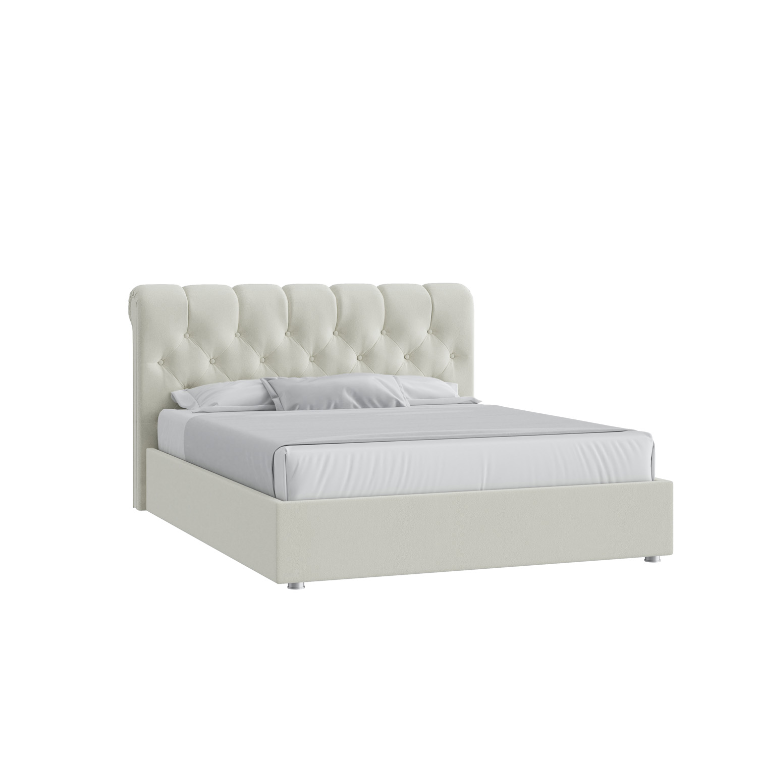 Кровать Элис 160х200 Велюр Гелакси 602 кремовый